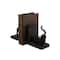 Black Polystone Eclectic Cat Bookends Set